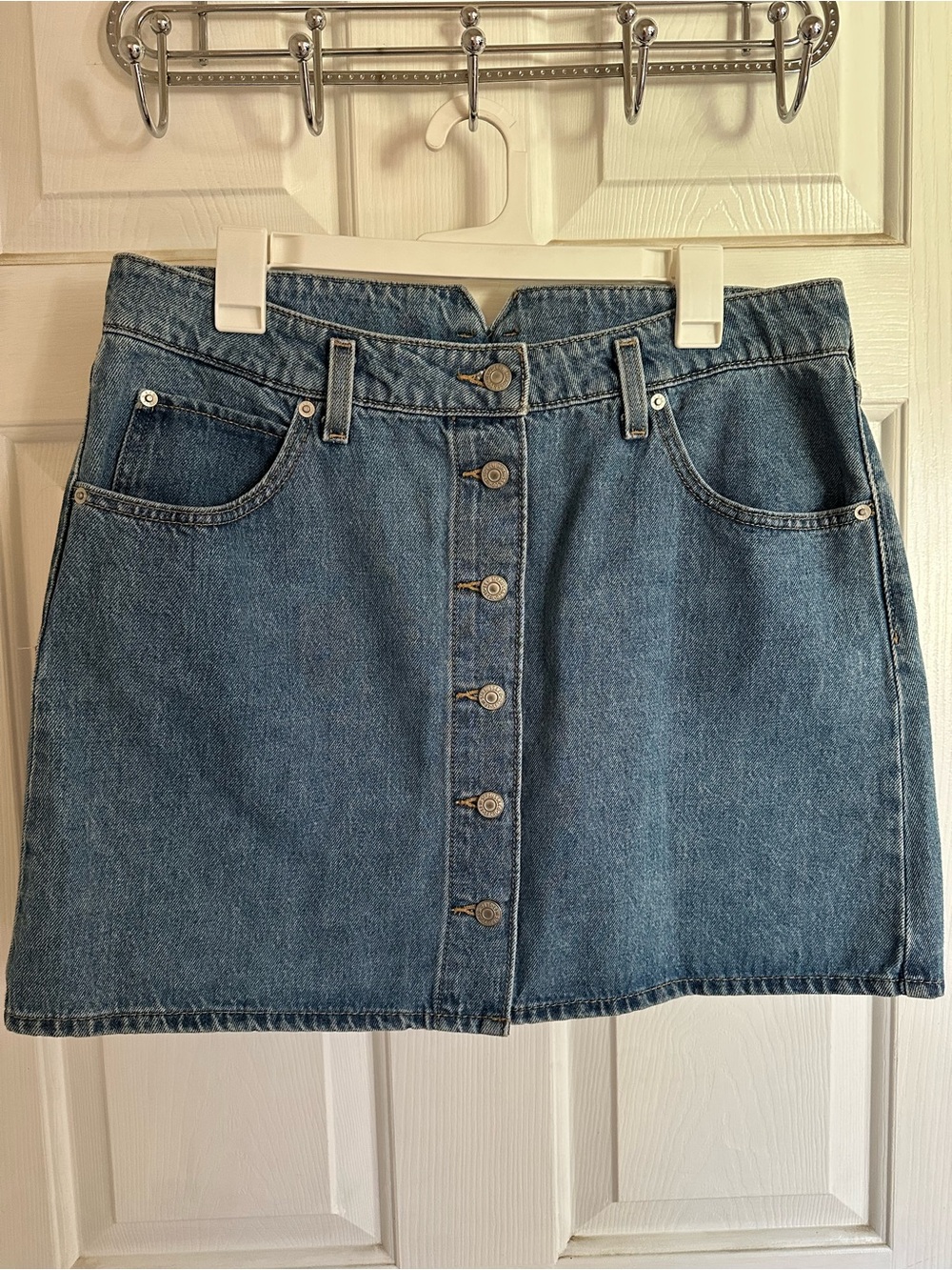 Levi's Button-Front Blue Denim Mini Skirt
